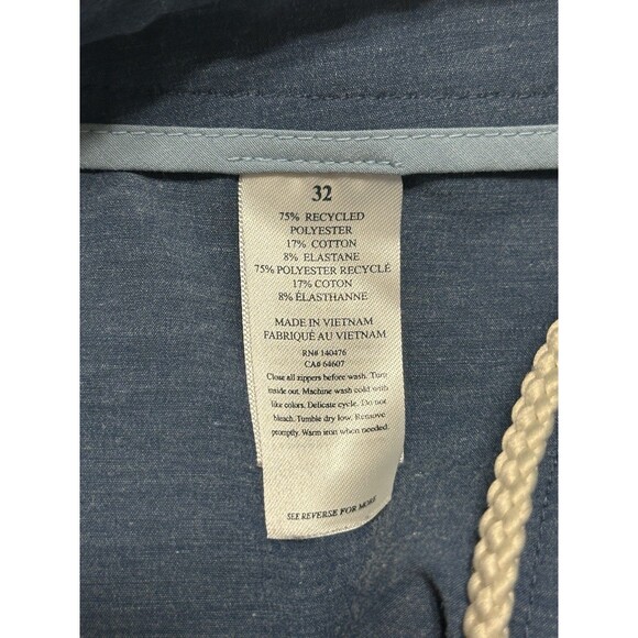 Faherty All Day Shorts Mens 32 Blue Casual Stretch Drawstring Pocket Summer - Picture 14 of 14